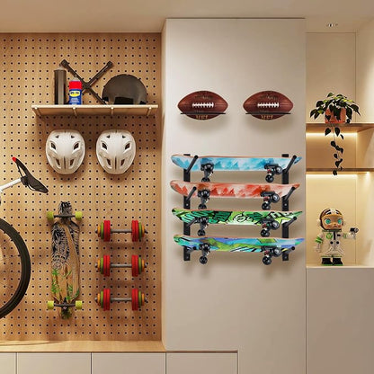 BiJun Skateboard Wall Mount, Snowboard Wall Mount Display, Horizontal Ski Wall - Image 3
