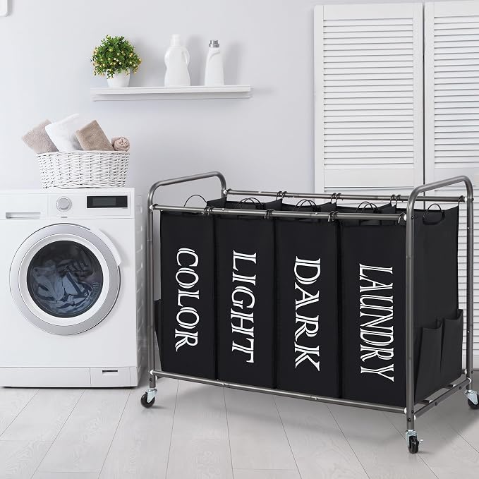 STORAGE MANIAC Laundry Sorter 4 Section, 47.8 Gal Laundry Hamper - Image 6