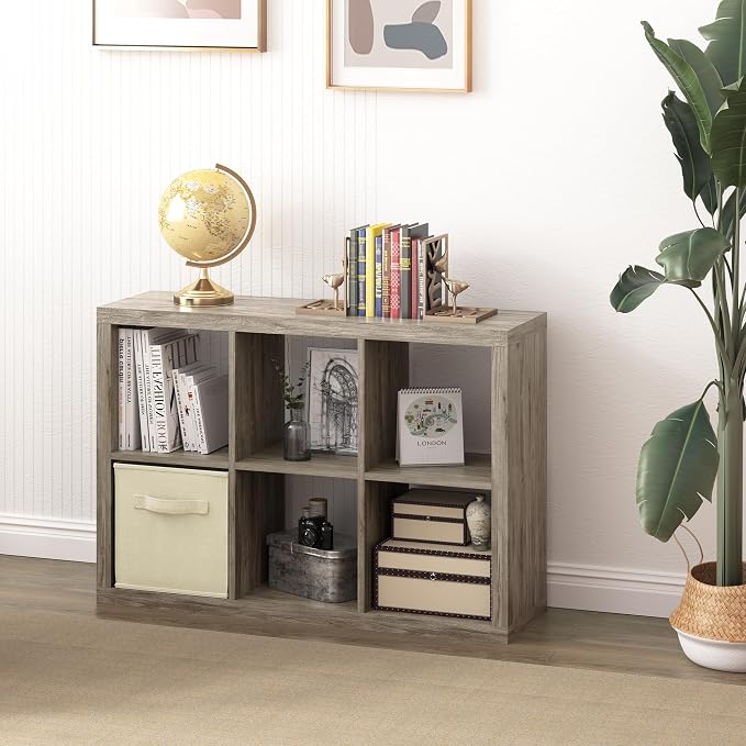 Bookshelf Cube Storage Organizer, 6-Cube Shelf Bookcase - Image 2