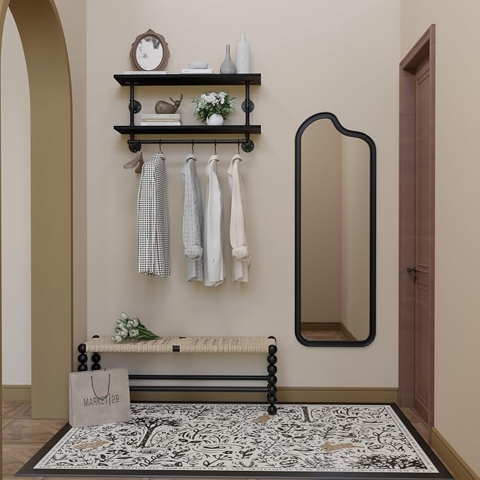 Clothes Rack 36in, 2-Tier Wall Mounted Garment Rack - Image 7