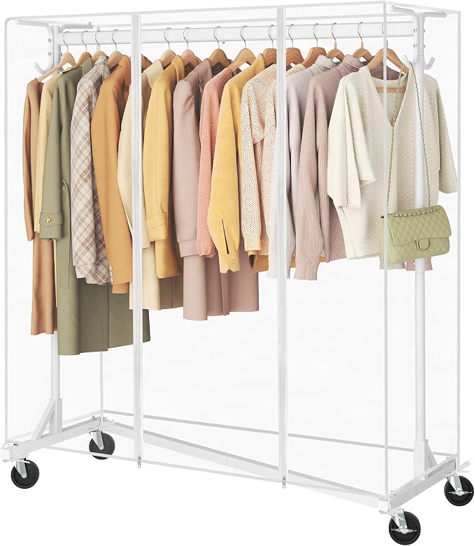 Hoctieon Z Clothes Rack with Cover, Metal Heavy Duty Clothing Rack, Rolling by Hoctieon