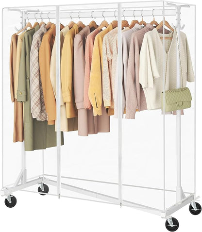 Hoctieon Z Clothes Rack with Cover, Metal Heavy Duty Clothing Rack, Rolling by Hoctieon