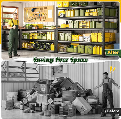 59.9" W Garage Shelves 2230LBS Metal Shelving, 5 Tier Adjustable Garage Storage - Image 5
