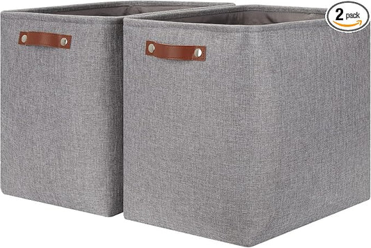 HNZIGE Tall Storage Baskets for Shelves, Rectangular Fabric Organizer by HNZIGE
