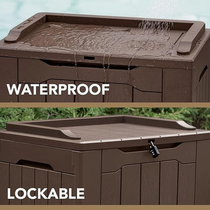 Devoko 30 Gallon Resin Deck Box Outdoor Indoor Waterproof Storage Box - Image 2