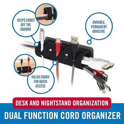 Velcro Brand Cord Organizer for Desk & Nightstand, Stocking Stuffers for Adults - Image 3