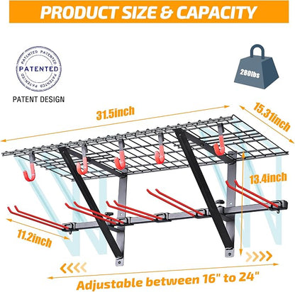 PLKOW Wall-Mounted Ski Rack, Skis Storage Rack - Image 7