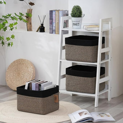 COMFY-HOMI 3PACK Cotton Rope Square Basket - Image 7