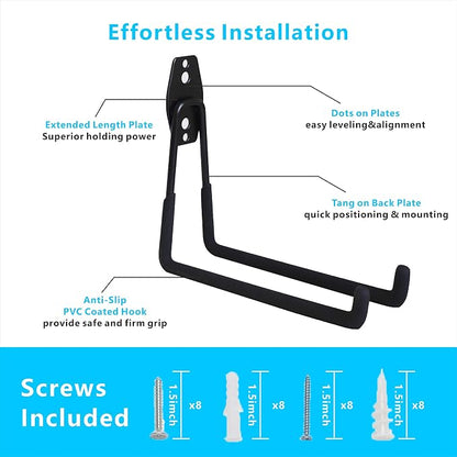 Garage Hooks, 4 Pack Wall Mount Storage Hanger - Image 2