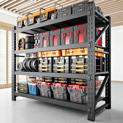 48" W Storage Shelves, 3000LBS Garage Shelving Heavy Duty Metal Adjustable by RAVIGIN