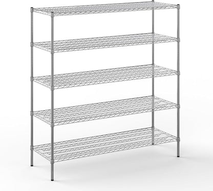 21" Deep x 60" Wide x 64" Height Wire Shelving Kit | 5-Tier | NSF Commercial by Regal+Altair