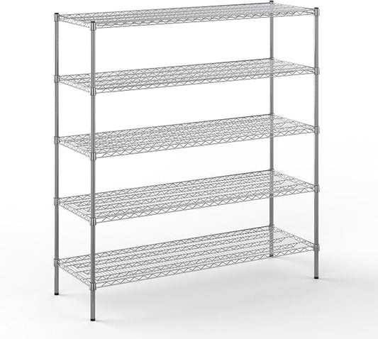 21" Deep x 60" Wide x 64" Height Wire Shelving Kit | 5-Tier | NSF Commercial by Regal+Altair