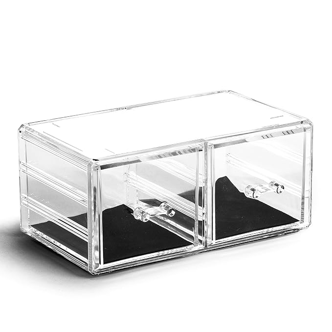 BINO THE MANHATTAN SERIES Acrylic Makeup Drawer Organizer- 2 Drawer Short | by BINO