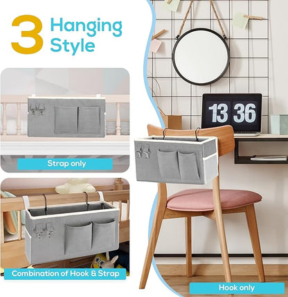 2pcs Bedside Caddy Hanging Storage Bag, Organizer Baskets - Image 4