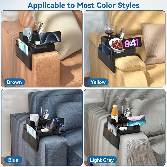 Couch Arm Cup Holder CLESOO Couch Arm Tray Anti-Slip Couch Cup Holder Silicone - Image 9