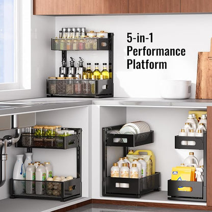 Under Sink Organizer, Silk-Smooth Metal Sliding Drawer Organizers and Storage - Image 8
