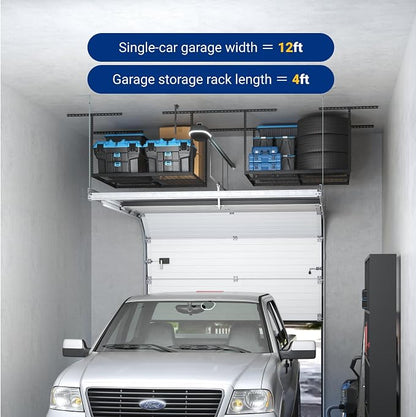 FLEXIMOUNTS 4x4FT Garage Storage Rack Overhead, Adjustable Ceiling Storage Racks - Image 6