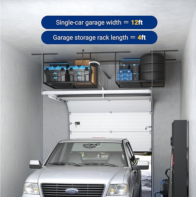 FLEXIMOUNTS 4x4 Overhead Garage Storage Rack, Adjustable Organization System - Image 6