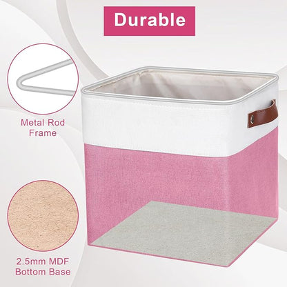 Collapsible Fabric Storage Cubes 11x11 Cube Storage Bins, 4 Pack Closet Baskets - Image 4