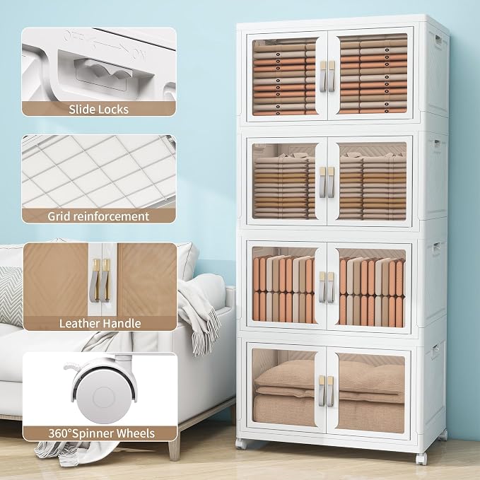 Large Clear Stackable Storage Bins - Image 4