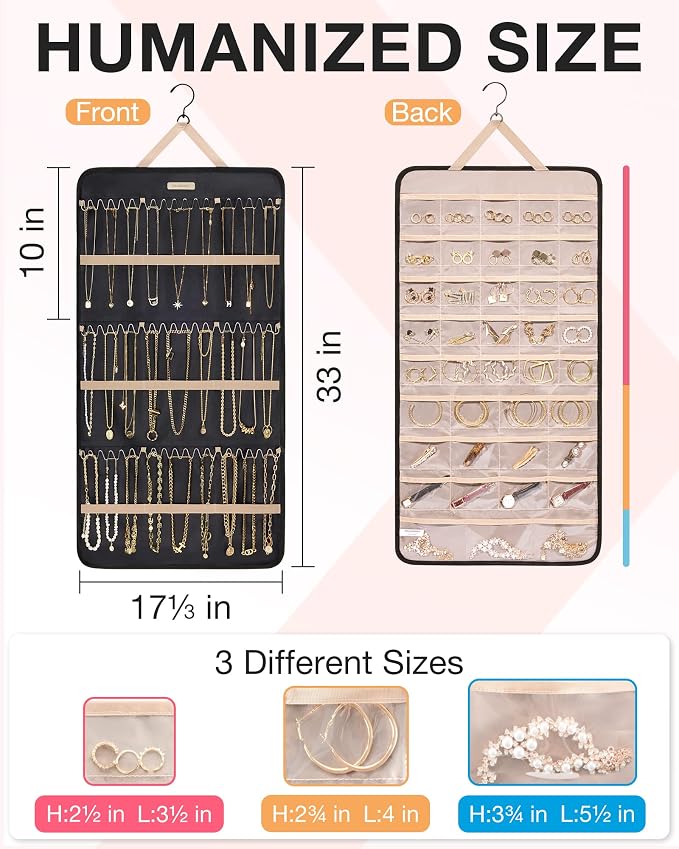 BAGSMART Hanging Jewelry Organizer Storage Roll - Image 5
