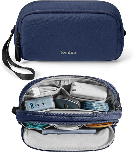 tomtoc Electronic Organizer Travel Case, Water Resistant Dual Compartment Tech by tomtoc