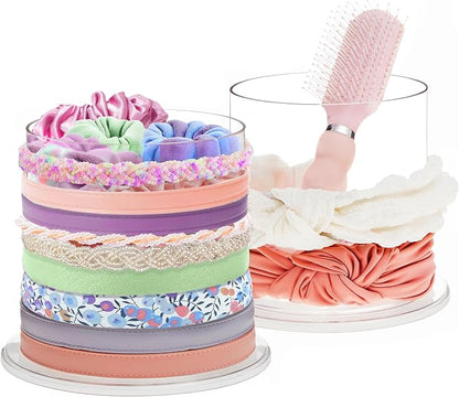STORi Bella 2-Pack Headband and Scrunchie Holder | Clear Plastic Organizer by STORi