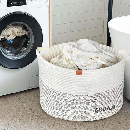 Extra Large Laundry Basket 22" X 22"X 14" XXXL Cotton Rope Woven Basket - Image 8