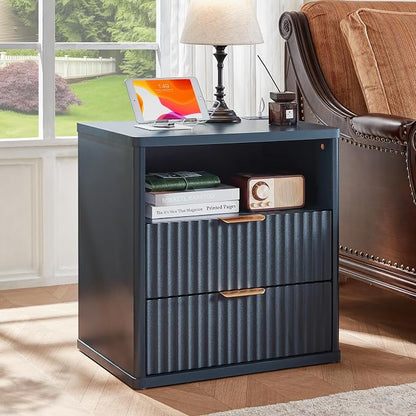 LEYAOYAO Fluted Nightstand by LEYAOYAO-Findtheshiningpointofyourideallife%EF%BC%81