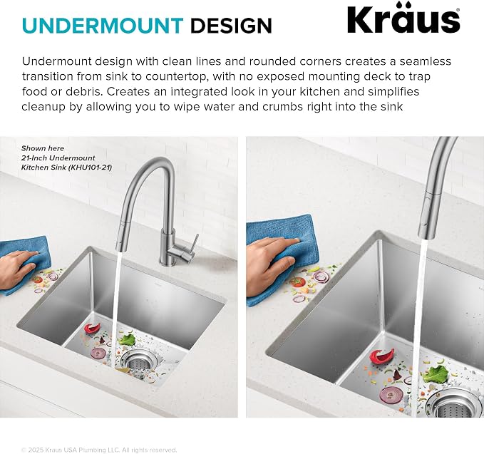 KRAUS Standart PRO 28-inch 16 Gauge Undermount Single Bowl Stainless Steel - Image 8
