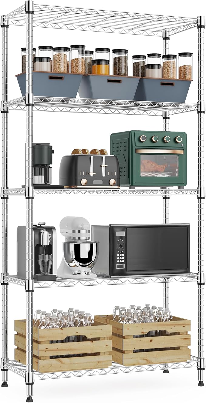 1250 lbs 5 Tier Shelf Metal Storage Shelves Wire Rack Closet Organizers by MEIGAOPLASTICANDMETALHKCOLIMITED