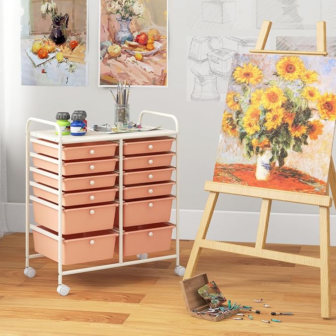 Giantex 12 Drawers Rolling Storage Cart, Classroom Organizers - Image 9