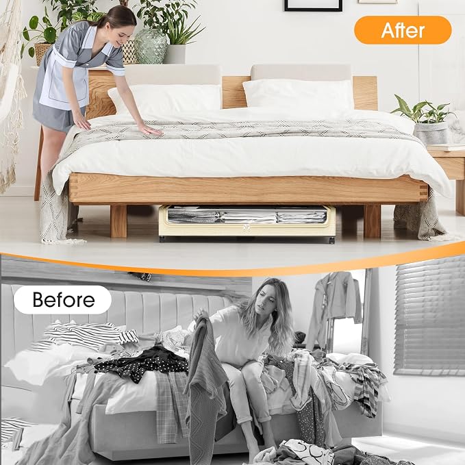 Under Bed Storage with Wheels 1Pack Underbed Storage with Clear Window&Label - Image 6