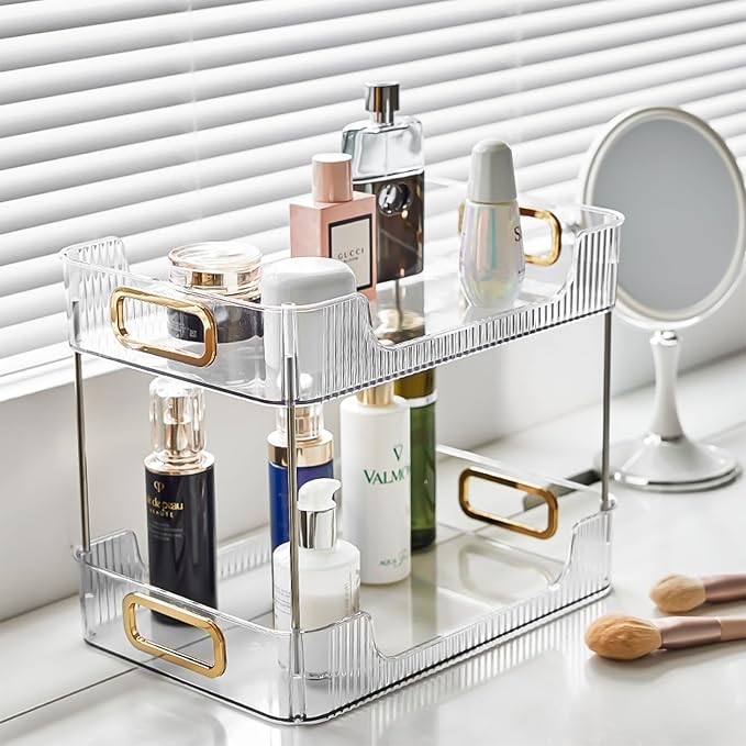 2-Tier Bathroom Counter Organizer Countertop Storage, Dresser Organizer Vanity - Image 9