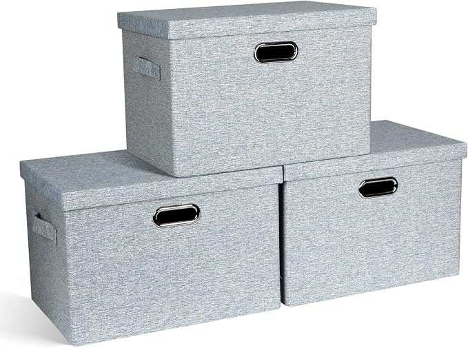 Large 17" 36 Quart Collapsible Stackable Storage Bins by GraciadecoStorage