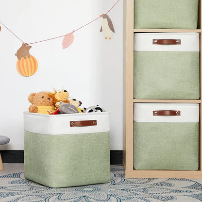 HNZIGE Collapsible Fabric Storage Cubes 13x13x13 Set of 4 Decorative Storage - Image 7
