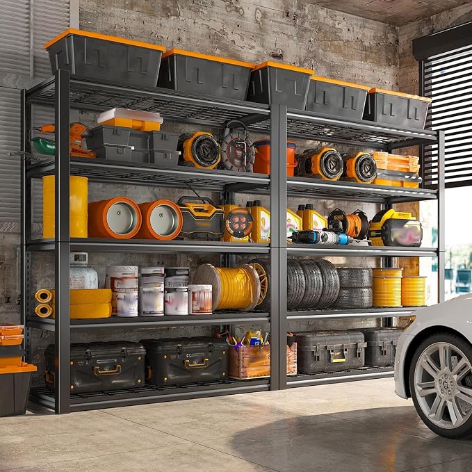 REIBII 48" W Garage Shelving Heavy Duty Load 2500LBS, 5 Tier Storage Shelves - Image 6