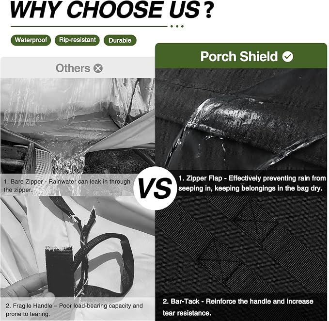 Porch Shield Outdoor Cushion Storage Bag 62 inch Waterproof Outside Storage Bags - Image 5