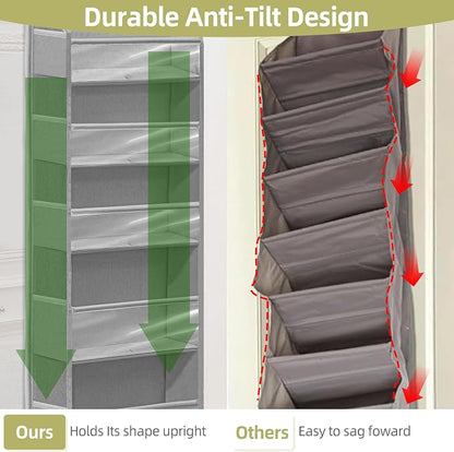Over Door Organizer with 6 Extra Large Pockets 12 Side Pockets, Sturdy Closet - Image 4
