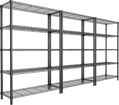 Storage Shelves Heavy Duty, 5-Tier Adjustable Metal Industrial Utility Shelf by ROOMTEC