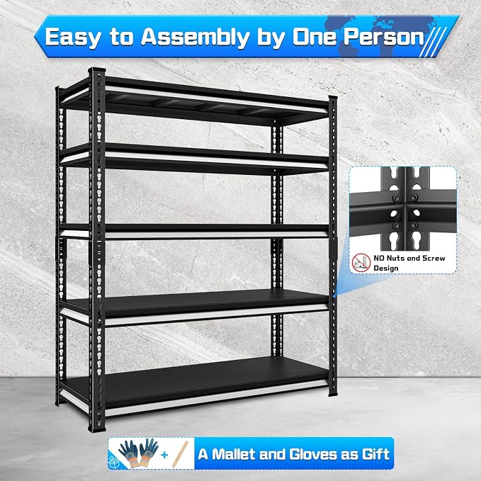 48" W Garage Shelving Heavy Duty，2500LBS Loads Metal Shelving Units and Storage - Image 5