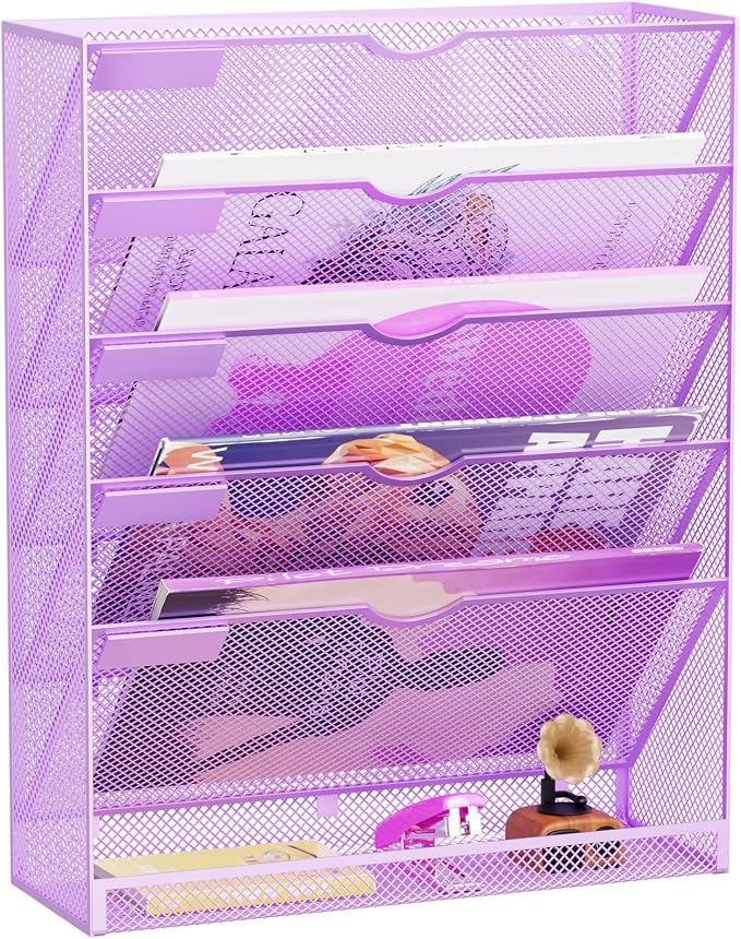 Hanging Wall File Organizer 6 Tier Wall Mounted Mail Paper Folder Holder by GDINDINFAN