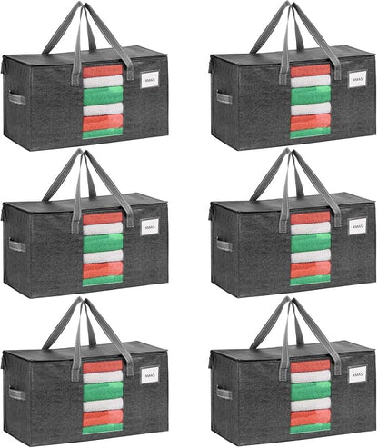 VENO 6 Pack Moving Bags, Comforter and Blanket Storage Bags by Veno