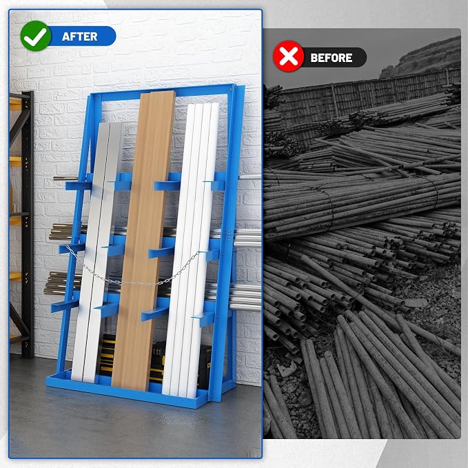 Vertical Bar Rack, 3000 LB Capacity Heavy-Duty Steel Lumber Storage, - Image 5
