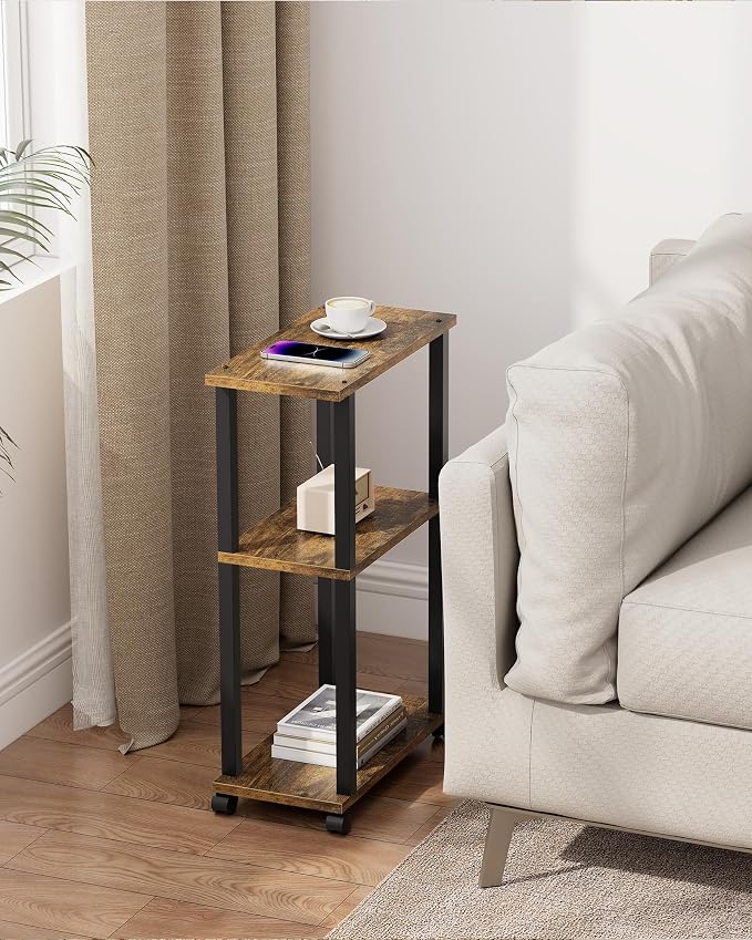 TUTOTAK Small Side Table, Narrow End Table, Bedside Table, Couch Side Table - Image 5