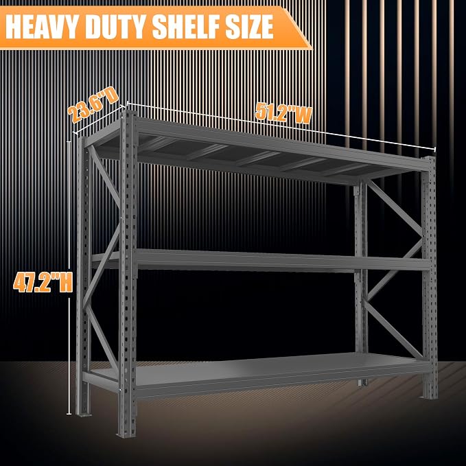51.2" W Storage Shelves 3600lbs Garage Metal Shelving Heavy Duty Garage Shelves - Image 2