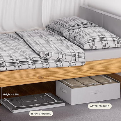 CYhom Under Bed Storage Bins Frame Storage Box Oxford Fabric Sturdy Underbed - Image 2