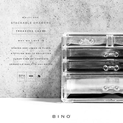 BINO THE MANHATTAN SERIES Acrylic Makeup Drawer Organizer-3 Large 2 Small - Image 3