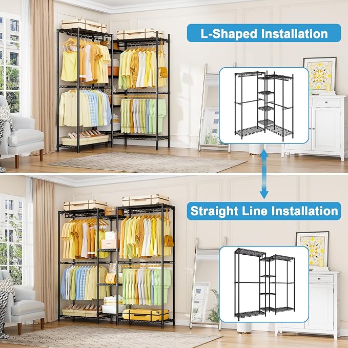 Ulif E4 Clothes Rack, Heavy-Duty Garment Rack, Metal Freestanding Clothing - Image 2