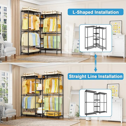 Ulif E4 Clothes Rack, Heavy-Duty Garment Rack, Metal Freestanding Clothing - Image 2